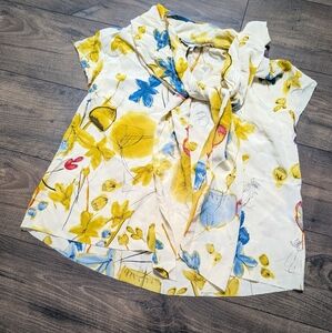 Anthropologie Twenty8Twelve Silk‎ Scarf Painters Top Size Large